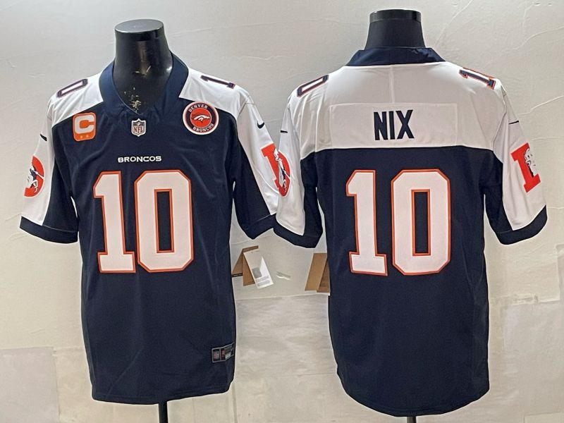 Men 2026 Denver Broncos #10 Nix blue white three generations Nike Limited NFL Jersey style 004